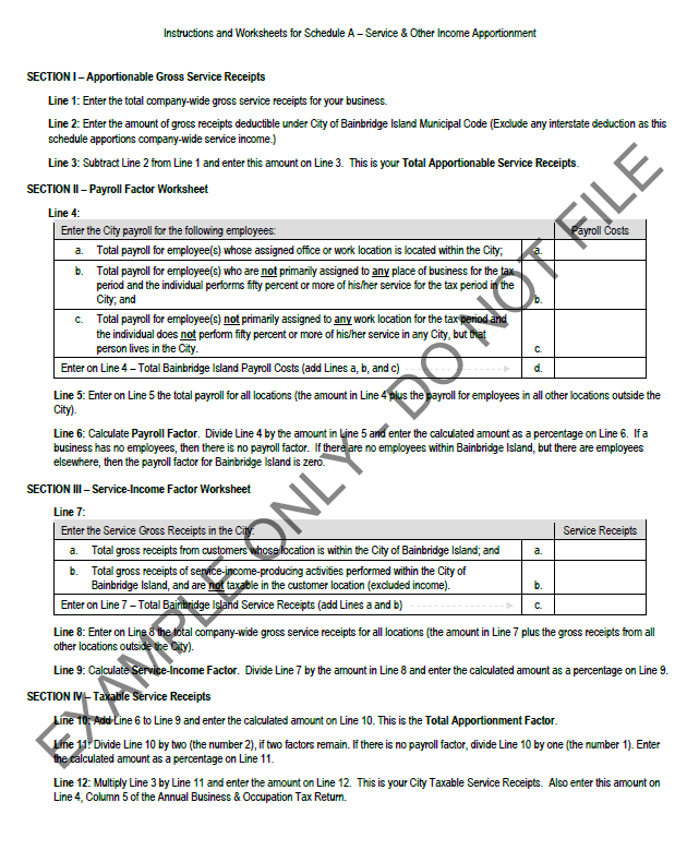 Schedule A Worksheet