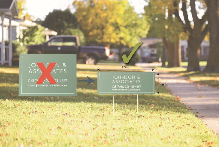 business temporary sign example