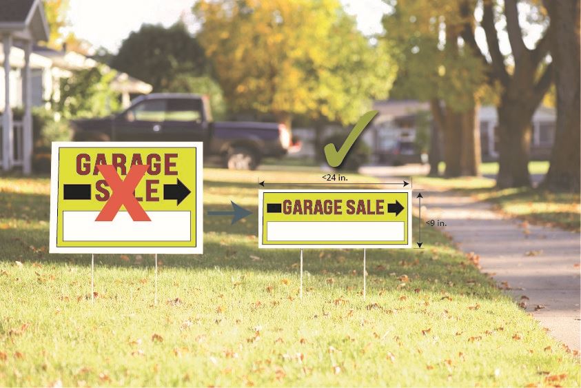 Garage Sale temporary Sign Example