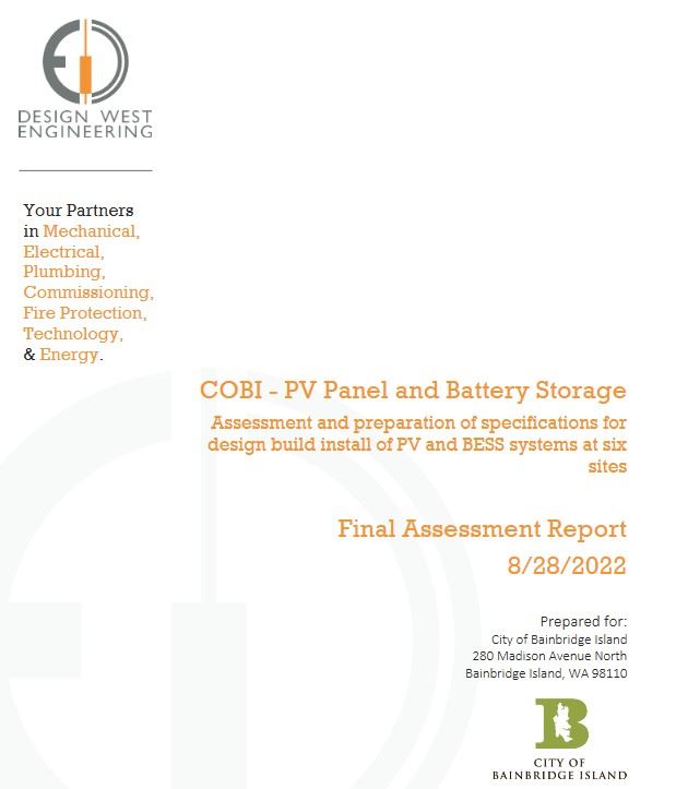 2022 PV panel and battery energy storage system final report cover